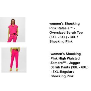 FIGS Women's Scrub Set 3X Shocking Pink